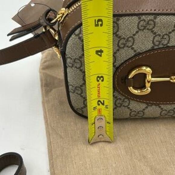 Women's Gucci Horsebit 1955 small shoulder bag GG Supreme made in Italy - Picture 8 of 16